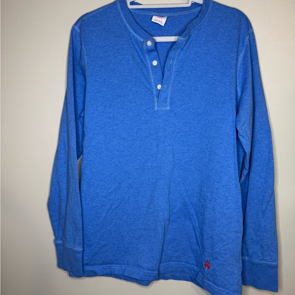 Brooks Brothers Long Sleeve Blue Henley‎ Shirt
